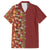 Hawaiian Tribal Elements Hibiscus Family Matching Off The Shoulder Long Sleeve Dress and Hawaiian Shirt Red Pattern - Polynesian Pride