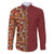 Hawaiian Tribal Elements Hibiscus Family Matching Off The Shoulder Long Sleeve Dress and Hawaiian Shirt Red Pattern - Polynesian Pride