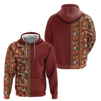 Hawaiian Tribal Elements Hibiscus Hoodie Red Pattern - Polynesian Pride