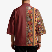 Hawaiian Tribal Elements Hibiscus Kimono Red Pattern - Polynesian Pride