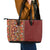 Hawaiian Tribal Elements Hibiscus Leather Tote Bag Red Pattern - Polynesian Pride