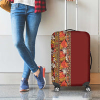 Hawaiian Tribal Elements Hibiscus Luggage Cover Red Pattern - Polynesian Pride
