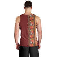 Hawaiian Tribal Elements Hibiscus Men Tank Top Red Pattern - Polynesian Pride