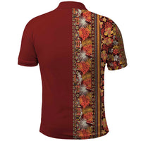 Hawaiian Tribal Elements Hibiscus Polo Shirt Red Pattern - Polynesian Pride