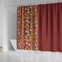 Hawaiian Tribal Elements Hibiscus Shower Curtain Red Pattern LT9 - Polynesian Pride