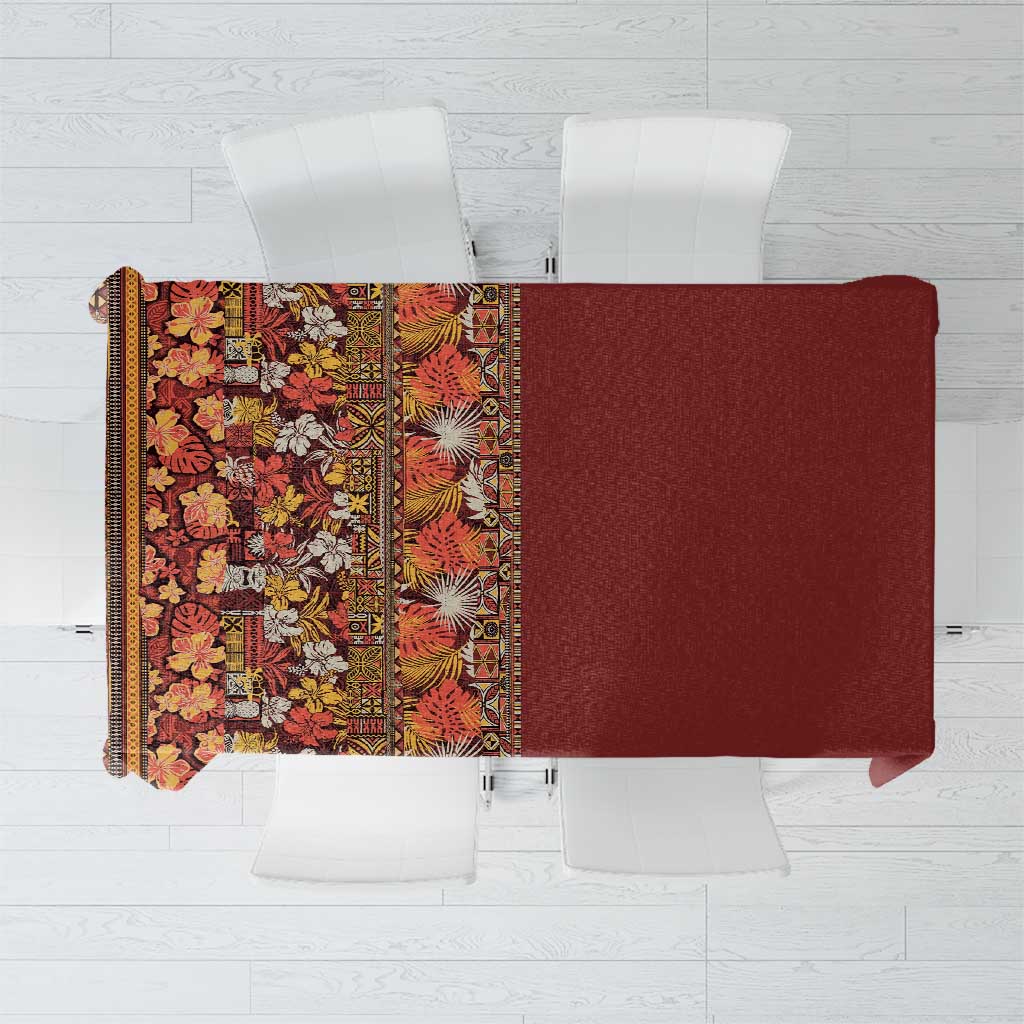 Hawaiian Tribal Elements Hibiscus Tablecloth Red Pattern LT9 Red - Polynesian Pride