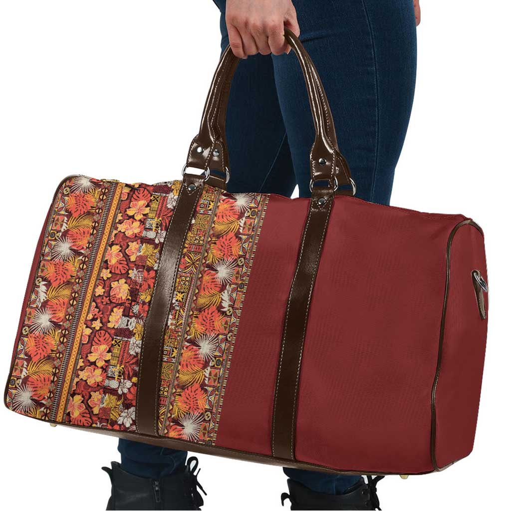 Hawaiian Tribal Elements Hibiscus Travel Bag Red Pattern - Polynesian Pride