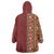 Hawaiian Tribal Elements Hibiscus Wearable Blanket Hoodie Red Pattern - Polynesian Pride