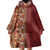 Hawaiian Tribal Elements Hibiscus Wearable Blanket Hoodie Red Pattern - Polynesian Pride