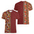 Hawaiian Tribal Elements Hibiscus Women V-Neck T-Shirt Red Pattern - Polynesian Pride