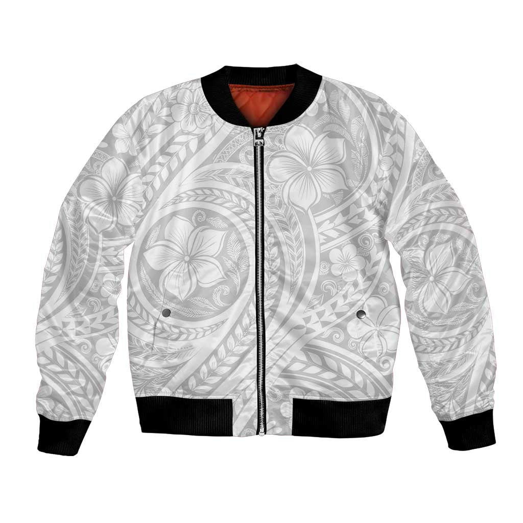 Lotu Tamaiti Samoan Polynesian Tribal Bomber Jacket LT9 Unisex White - Polynesian Pride
