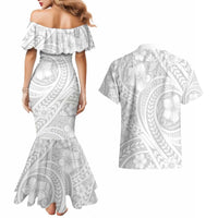 Lotu Tamaiti Samoan Polynesian Tribal Couples Matching Mermaid Dress and Hawaiian Shirt - Polynesian Pride