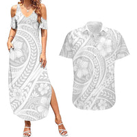 Lotu Tamaiti Samoan Polynesian Tribal Couples Matching Summer Maxi Dress and Hawaiian Shirt - Polynesian Pride