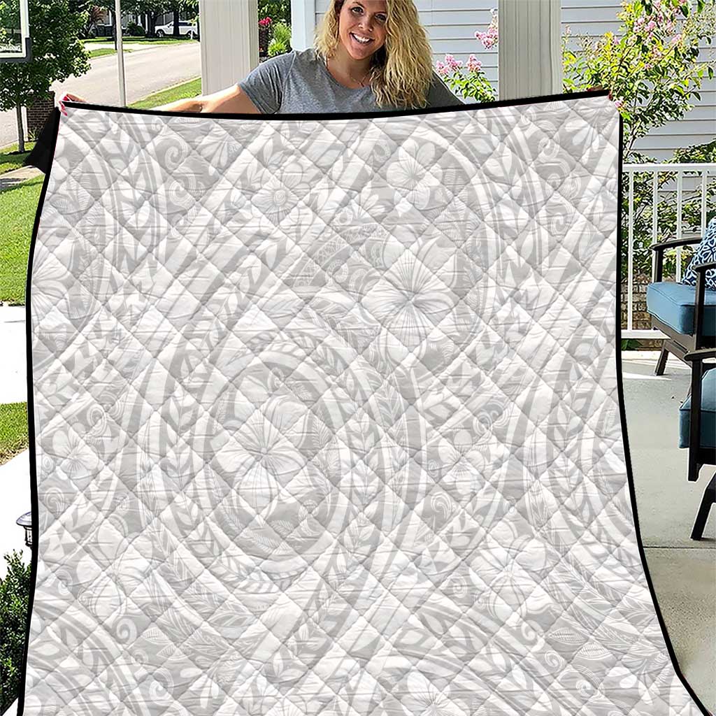 Lotu Tamaiti Samoan Polynesian Tribal Quilt LT9 White - Polynesian Pride
