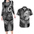 Polynesia Couples Matching Long Sleeve Bodycon Dress and Hawaiian Shirt Whale Tale and Polynesian Sunset Plumeria Black LT9 Black - Polynesian Pride
