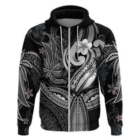 Polynesia Hoodie Whale Tale and Polynesian Sunset Plumeria Black LT9 - Polynesian Pride