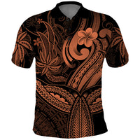 Polynesia Polo Shirt Whale Tale and Polynesian Sunset Plumeria Gold LT9 Gold - Polynesian Pride