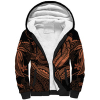 Polynesia Sherpa Hoodie Whale Tale and Polynesian Sunset Plumeria Gold LT9 Unisex Gold - Polynesian Pride