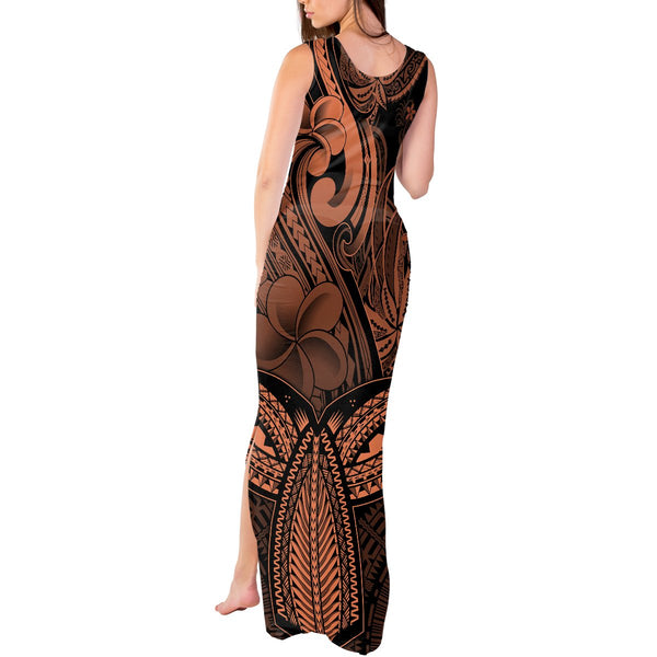 Polynesia Tank Maxi Dress Plumeria White Curves LT7
