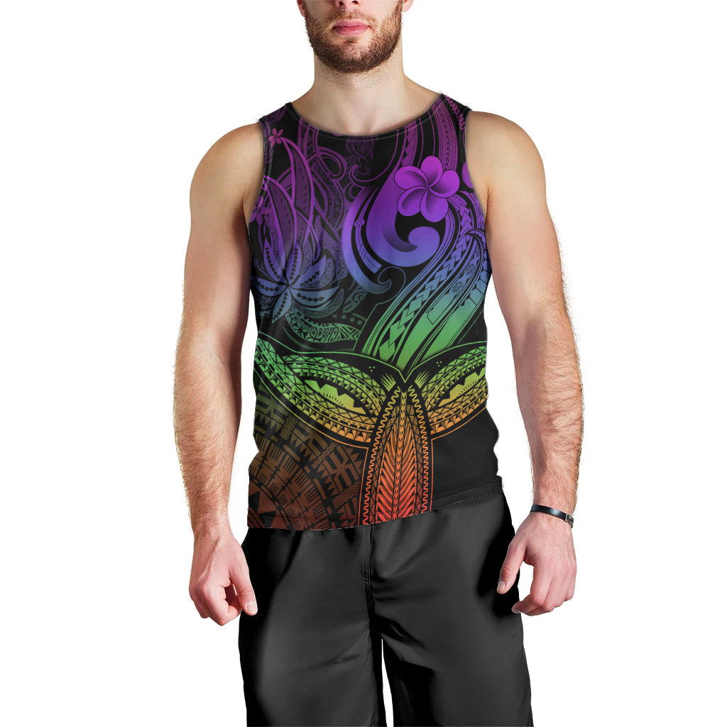 Polynesia Men Tank Top Whale Tale and Polynesian Sunset Plumeria Rainbow LT9 - Polynesian Pride