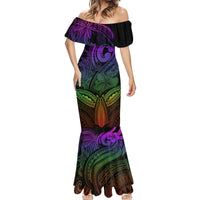Polynesia Mermaid Dress Whale Tale and Polynesian Sunset Plumeria Rainbow LT9 - Polynesian Pride