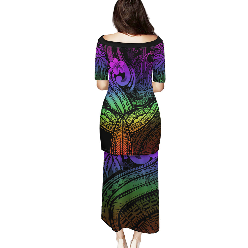 Polynesia Puletasi Whale Tale and Polynesian Sunset Plumeria Rainbow LT9 - Polynesian Pride