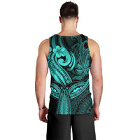 Polynesia Men Tank Top Whale Tale and Polynesian Sunset Plumeria Turquoise LT9 - Polynesian Pride