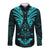 FSM Chuuk States Long Sleeve Button Shirt Micronesia Vintage Polynesian Tribal Aqua Version LT9 Unisex Aqua - Polynesian Pride