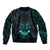 FSM Chuuk States Sleeve Zip Bomber Jacket Micronesia Vintage Polynesian Tribal Aqua Version LT9 - Polynesian Pride