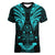 FSM Chuuk States Women V Neck T Shirt Micronesia Vintage Polynesian Tribal Aqua Version LT9 Female Aqua - Polynesian Pride