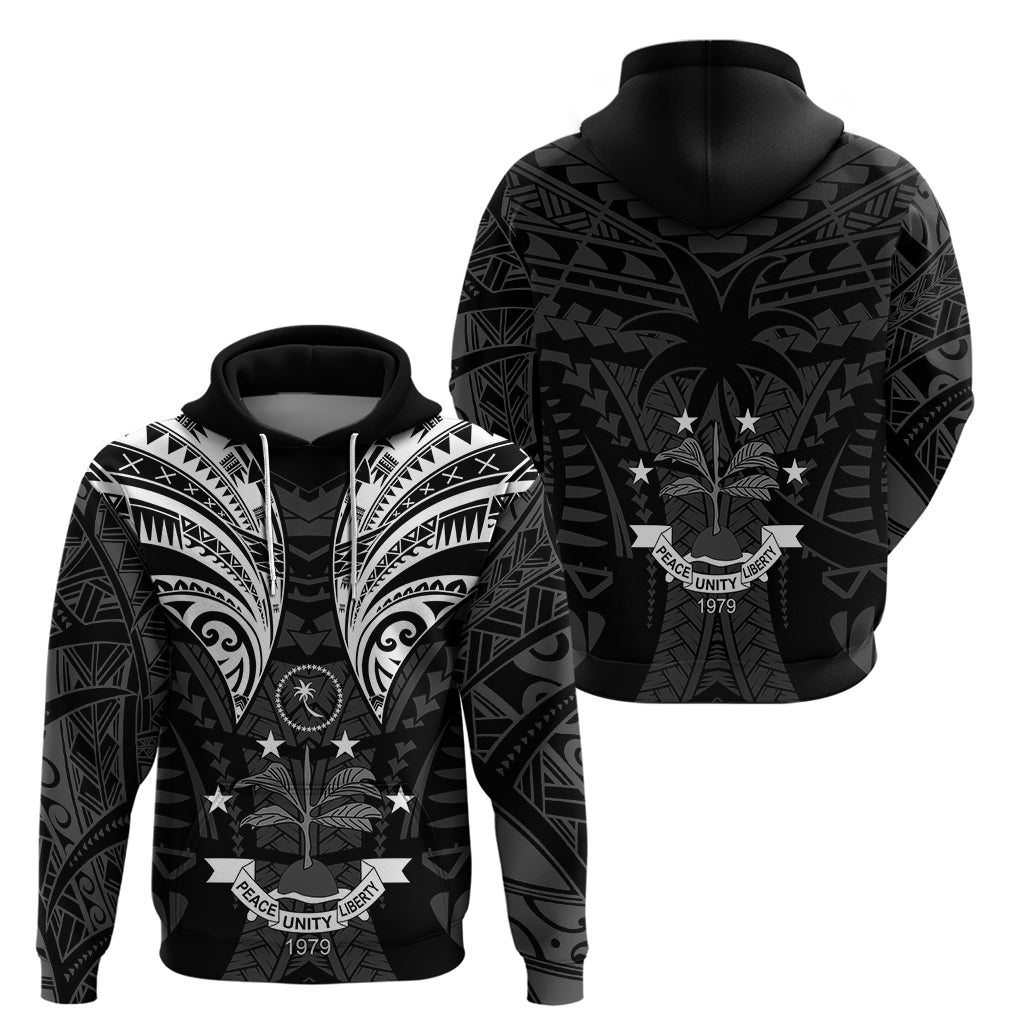FSM Chuuk States Hoodie Micronesia Vintage Polynesian Tribal Black Version LT9 - Polynesian Pride