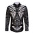 FSM Chuuk States Long Sleeve Button Shirt Micronesia Vintage Polynesian Tribal Black Version LT9 Unisex Black - Polynesian Pride
