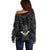FSM Chuuk States Off Shoulder Sweater Micronesia Vintage Polynesian Tribal Black Version LT9 - Polynesian Pride