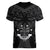 FSM Chuuk States Women V Neck T Shirt Micronesia Vintage Polynesian Tribal Black Version LT9 - Polynesian Pride