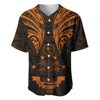 FSM Chuuk States Baseball Jersey Micronesia Vintage Polynesian Tribal Gold Version LT9 Gold - Polynesian Pride