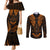 FSM Chuuk States Couples Matching Mermaid Dress and Long Sleeve Button Shirts Micronesia Vintage Polynesian Tribal Gold Version LT9 Gold - Polynesian Pride