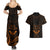 FSM Chuuk States Couples Matching Summer Maxi Dress and Hawaiian Shirt Micronesia Vintage Polynesian Tribal Gold Version LT9 - Polynesian Pride