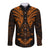 FSM Chuuk States Long Sleeve Button Shirt Micronesia Vintage Polynesian Tribal Gold Version LT9 Unisex Gold - Polynesian Pride