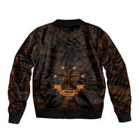 FSM Chuuk States Sleeve Zip Bomber Jacket Micronesia Vintage Polynesian Tribal Gold Version LT9 - Polynesian Pride