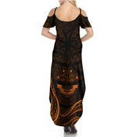 FSM Chuuk States Summer Maxi Dress Micronesia Vintage Polynesian Tribal Gold Version LT9 - Polynesian Pride