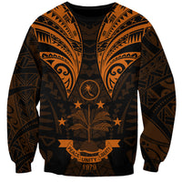 FSM Chuuk States Sweatshirt Micronesia Vintage Polynesian Tribal Gold Version LT9 Unisex Gold - Polynesian Pride