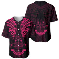 FSM Chuuk States Baseball Jersey Micronesia Vintage Polynesian Tribal Pink Version LT9 - Polynesian Pride