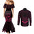 FSM Chuuk States Couples Matching Mermaid Dress and Long Sleeve Button Shirts Micronesia Vintage Polynesian Tribal Pink Version LT9 - Polynesian Pride