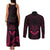 FSM Chuuk States Couples Matching Tank Maxi Dress and Long Sleeve Button Shirts Micronesia Vintage Polynesian Tribal Pink Version LT9 - Polynesian Pride