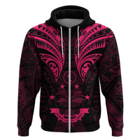 FSM Chuuk States Hoodie Micronesia Vintage Polynesian Tribal Pink Version LT9 Zip Hoodie Pink - Polynesian Pride