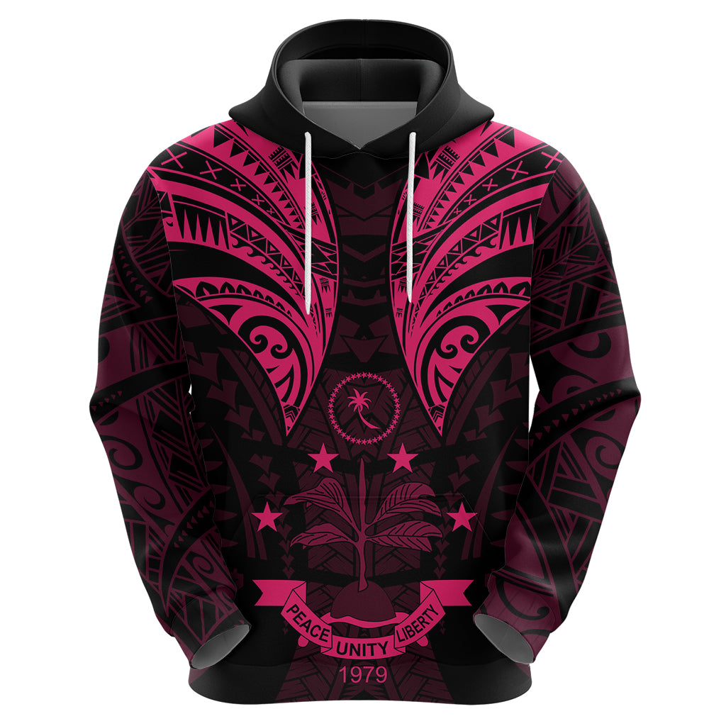 FSM Chuuk States Hoodie Micronesia Vintage Polynesian Tribal Pink Version LT9 - Polynesian Pride