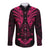 FSM Chuuk States Long Sleeve Button Shirt Micronesia Vintage Polynesian Tribal Pink Version LT9 Unisex Pink - Polynesian Pride