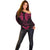 FSM Chuuk States Off Shoulder Sweater Micronesia Vintage Polynesian Tribal Pink Version LT9 - Polynesian Pride