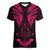 FSM Chuuk States Women V Neck T Shirt Micronesia Vintage Polynesian Tribal Pink Version LT9 Female Pink - Polynesian Pride