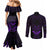 FSM Chuuk States Couples Matching Mermaid Dress and Long Sleeve Button Shirts Micronesia Vintage Polynesian Tribal Purple Version LT9 - Polynesian Pride